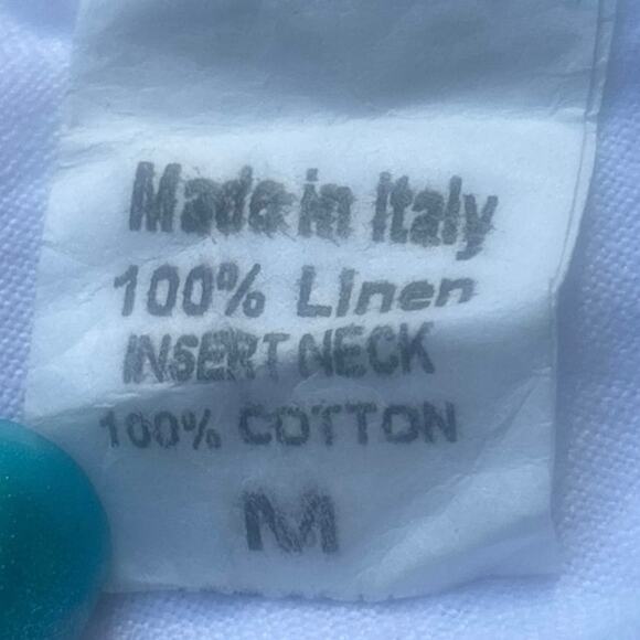 Terro Millennio White Dress Boho M Date Night Maxi 100% Linen Beachy Summer - Picture 5 of 10